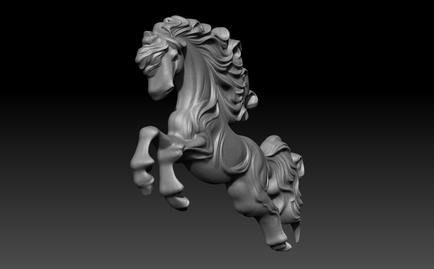 Horse Bas relief 240510 07 3D print model_2