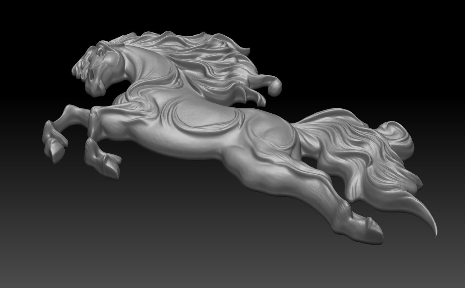 Horse Bas relief 240510 07 3D print model_4