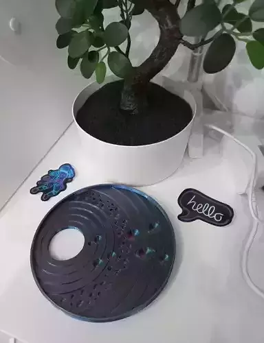 Cosmic decorative palette with the solar system and orbits 3D print model