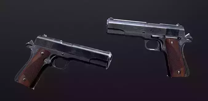 Handgun Colt 1911 - Default Models Low-poly 3D model