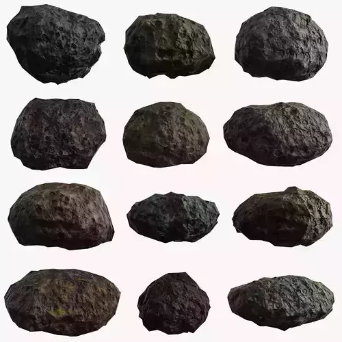 Asteroid Low Poly Asset Pack Low-poly 3D model