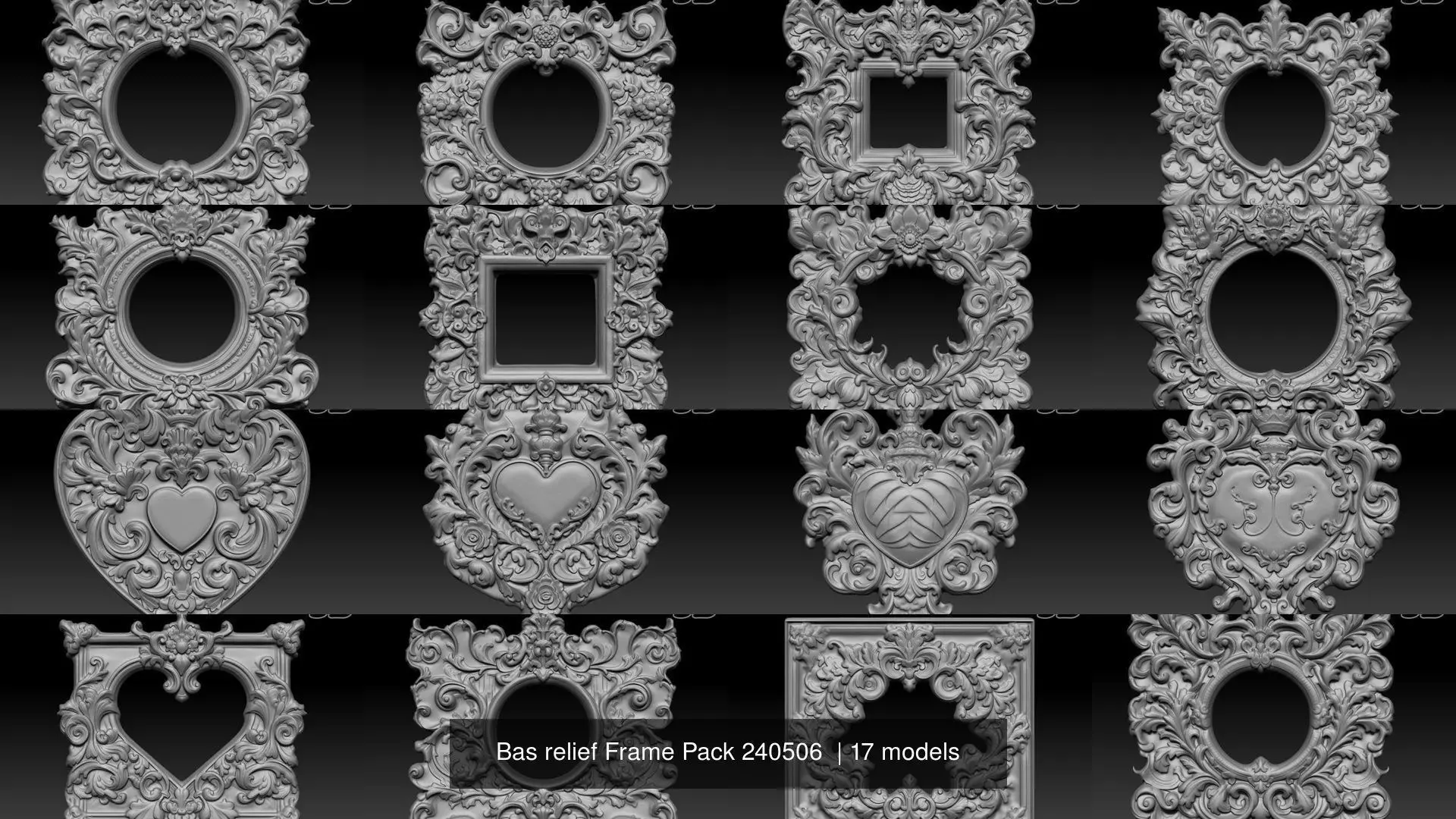 Bas relief Frame Pack 240506  3D Model Collection_0