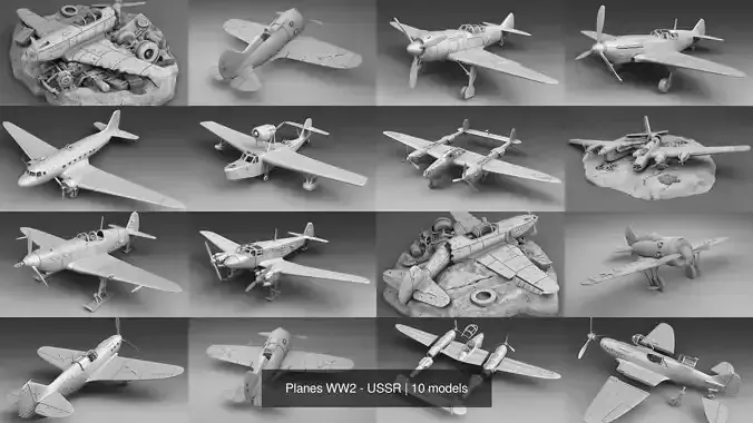 Planes WW2 - USSR 3D Model Collection