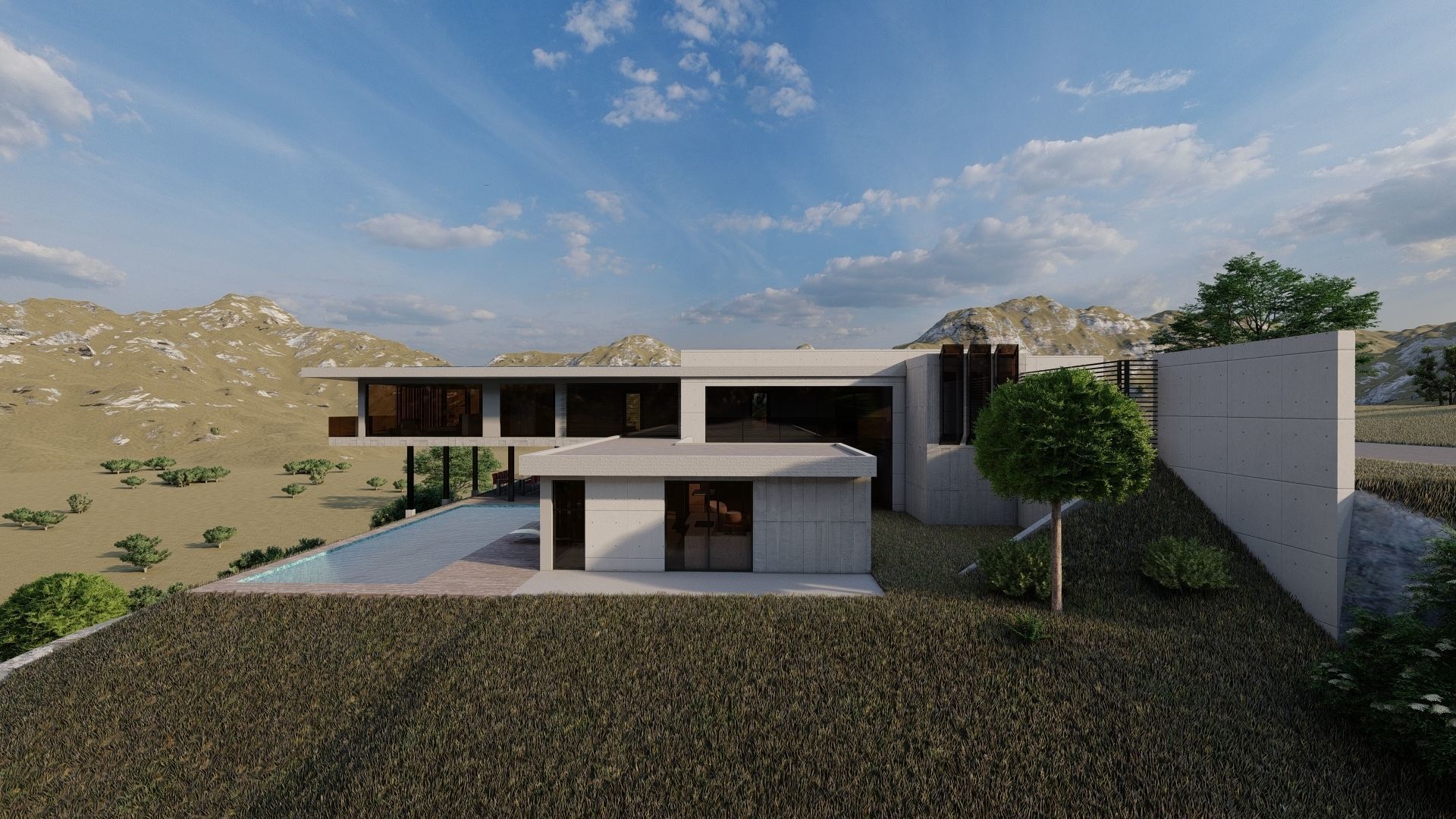 Casa Scene-villa-modern house 3D model_7
