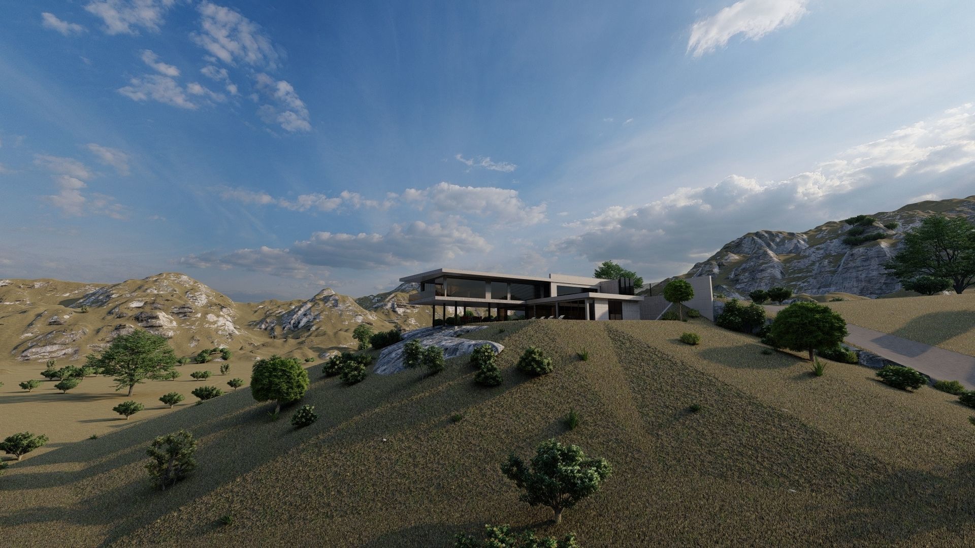 Casa Scene-villa-modern house 3D model_16