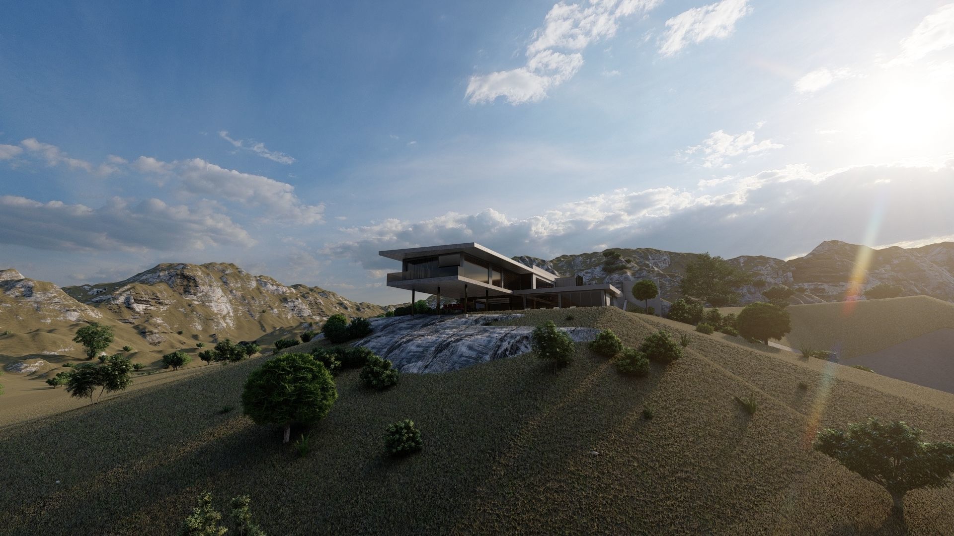 Casa Scene-villa-modern house 3D model_17