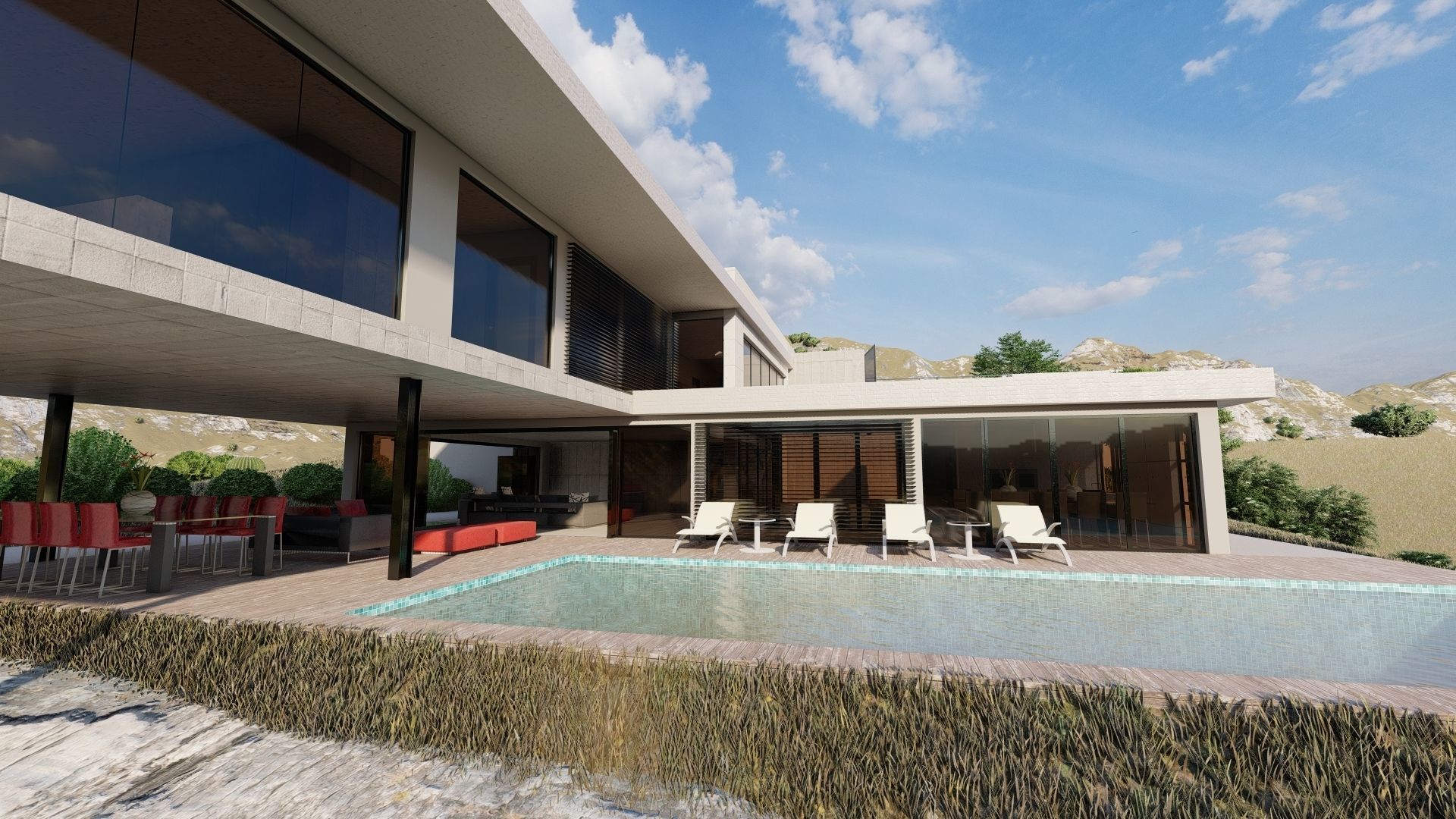 Casa Scene-villa-modern house 3D model_19