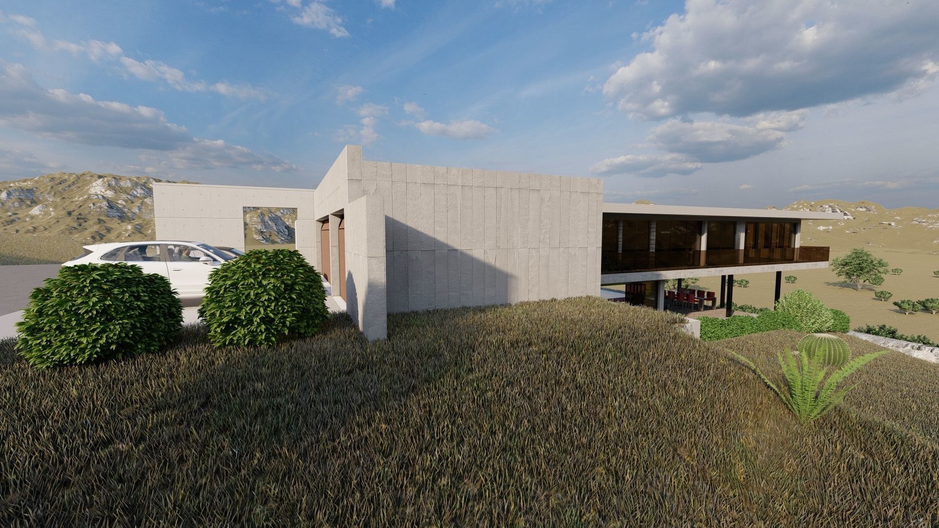 Casa Scene-villa-modern house 3D model_10