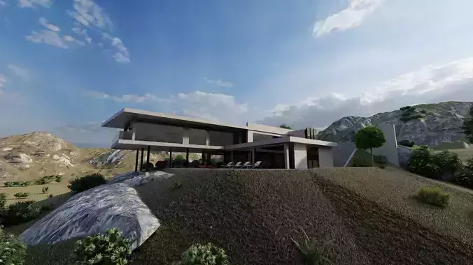 Casa Scene-villa-modern house 3D model