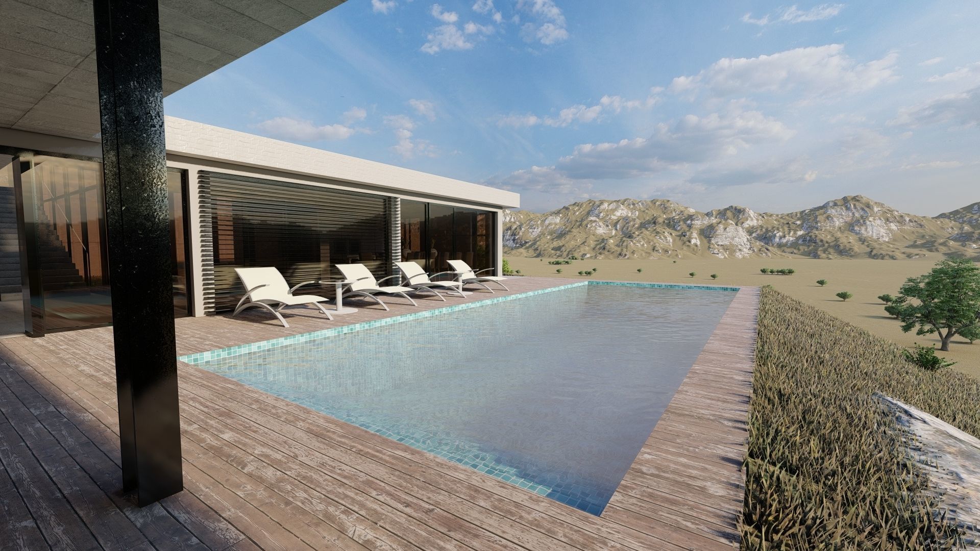 Casa Scene-villa-modern house 3D model_11