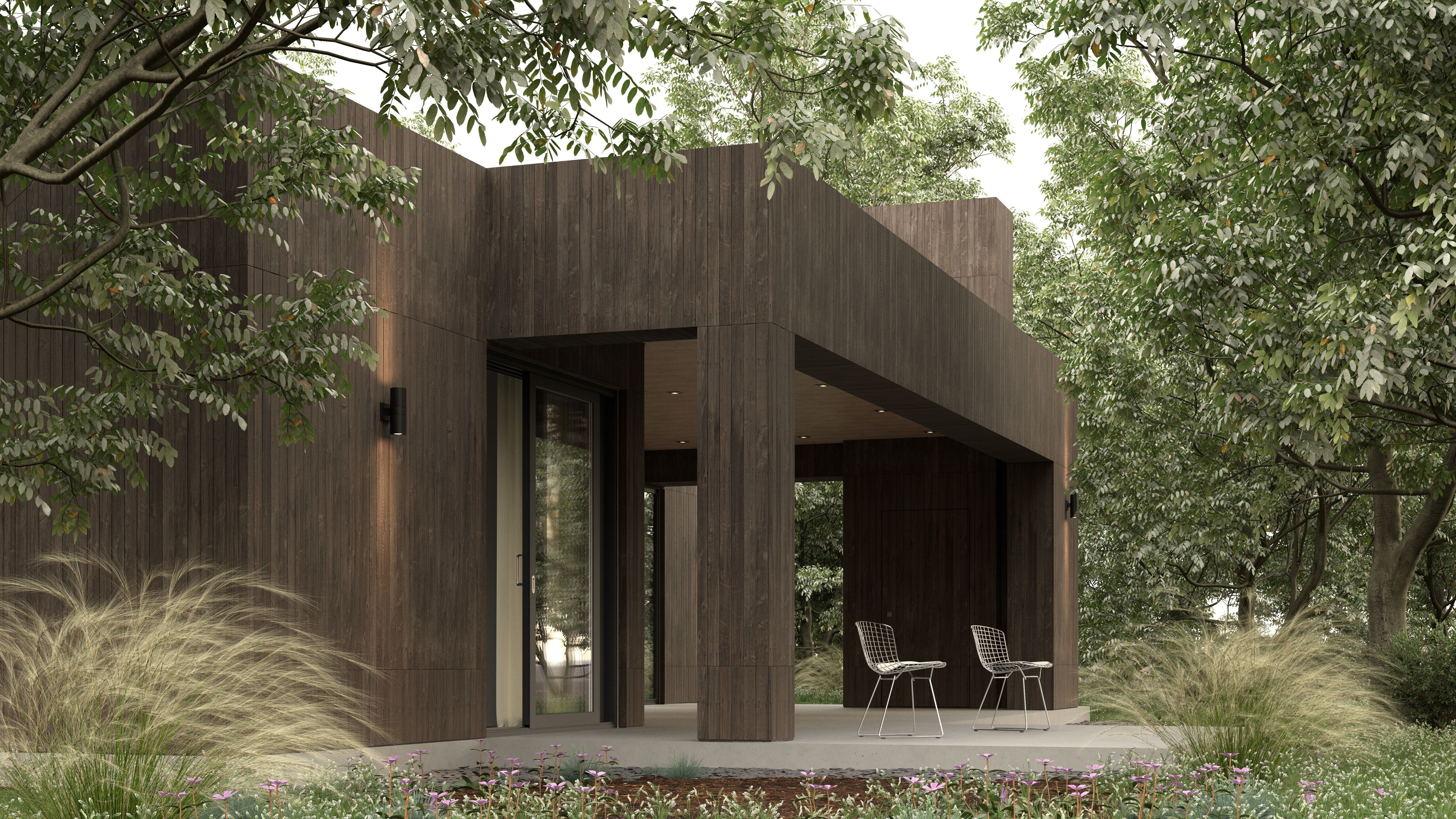 A villa In the forest 3D model_1