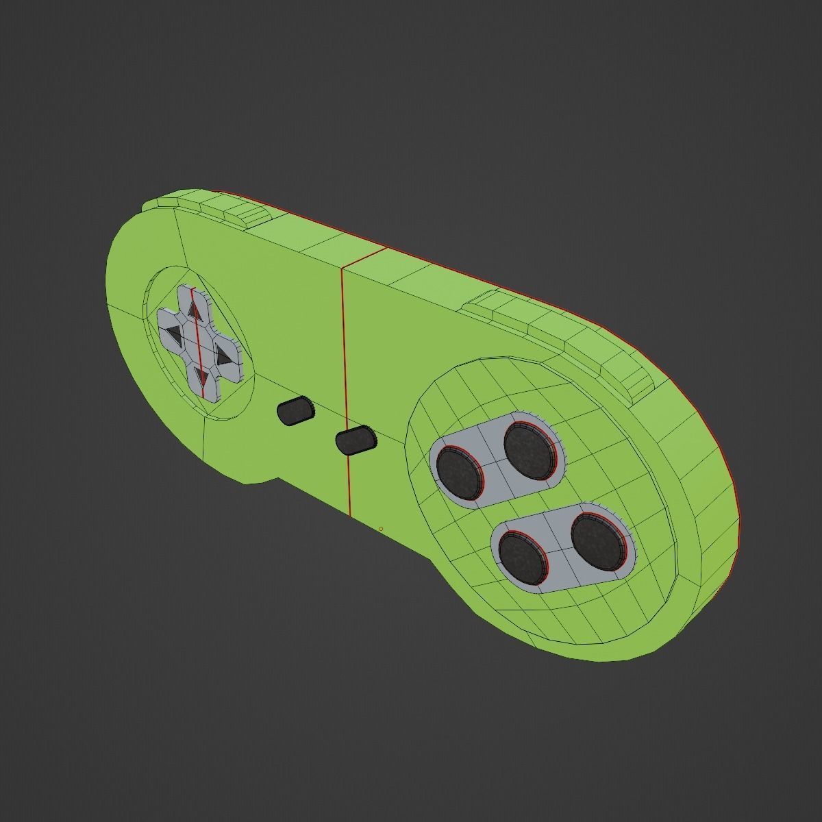 Classic Game Controller 04  Low-poly 3D model_9