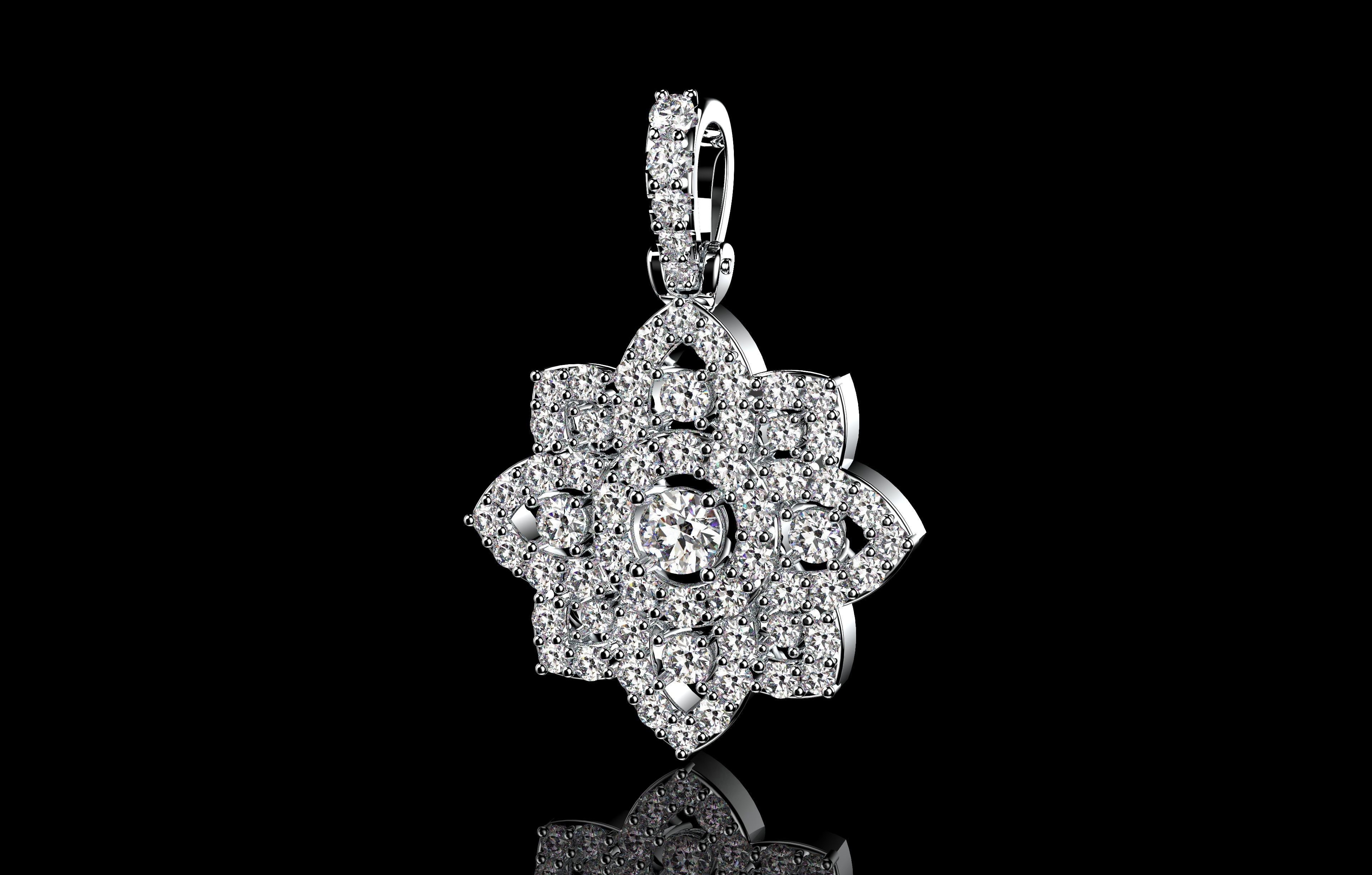 Flower Pendant  3D print model_1