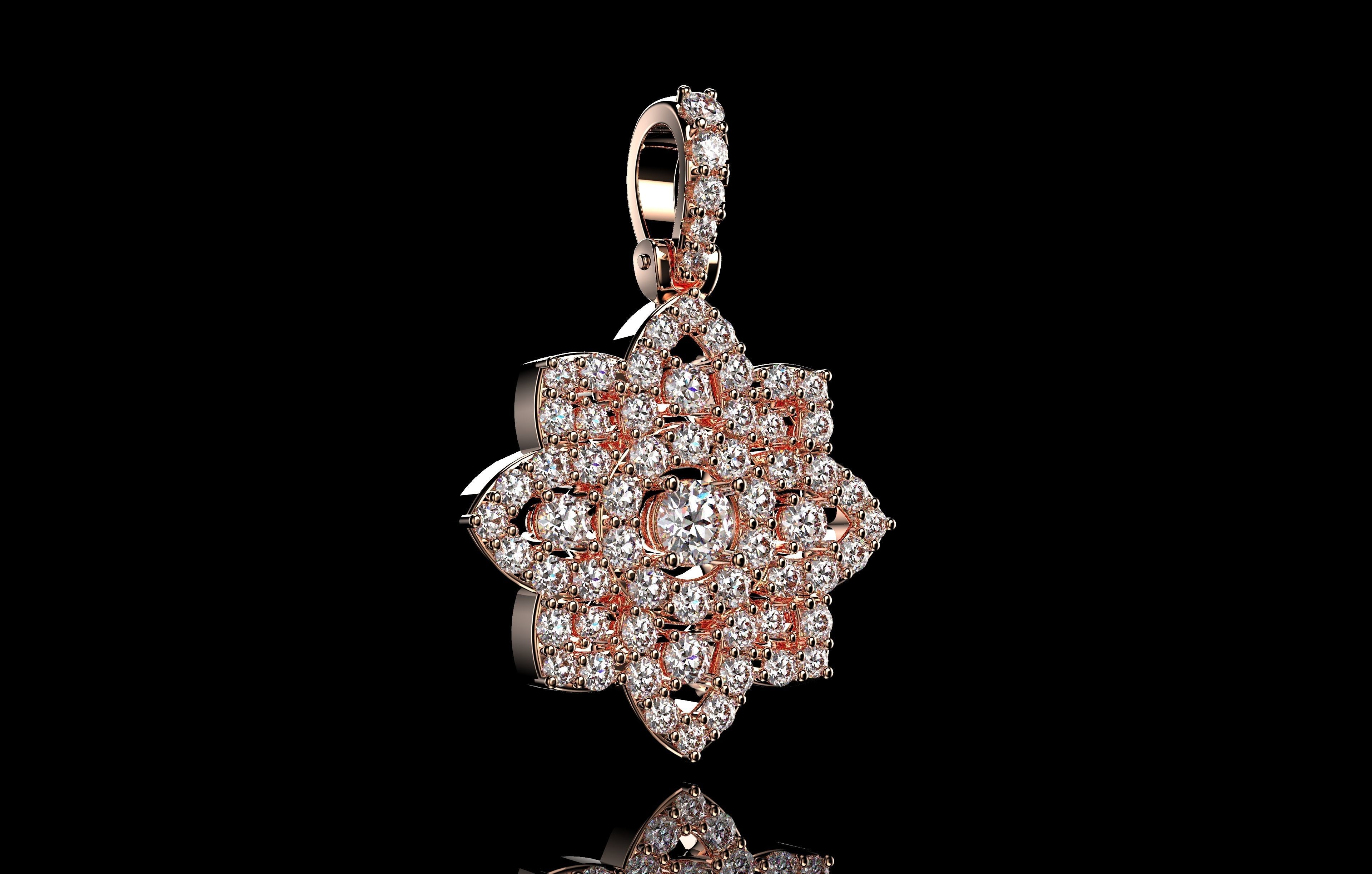 Flower Pendant  3D print model_13