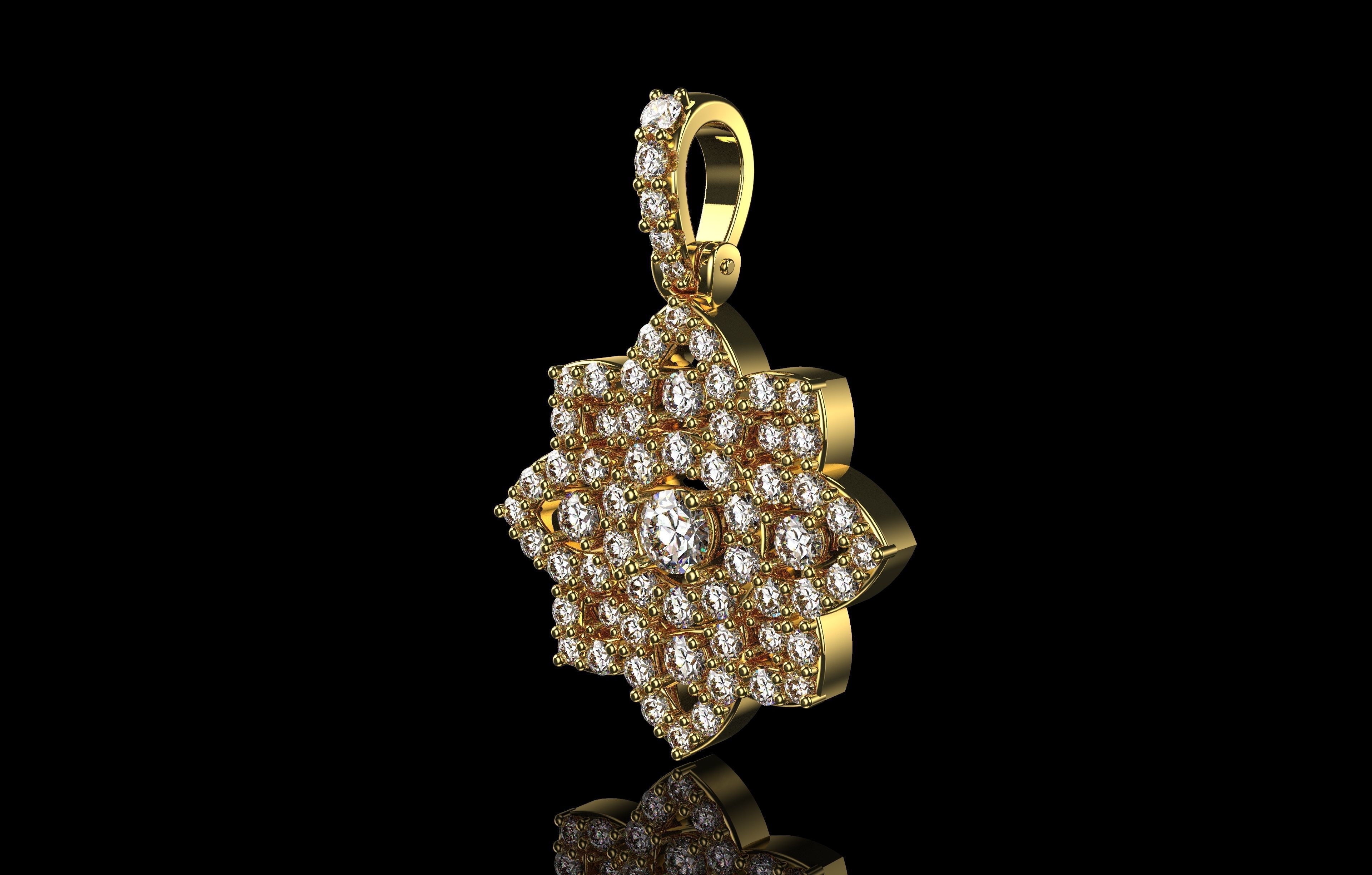 Flower Pendant  3D print model_9