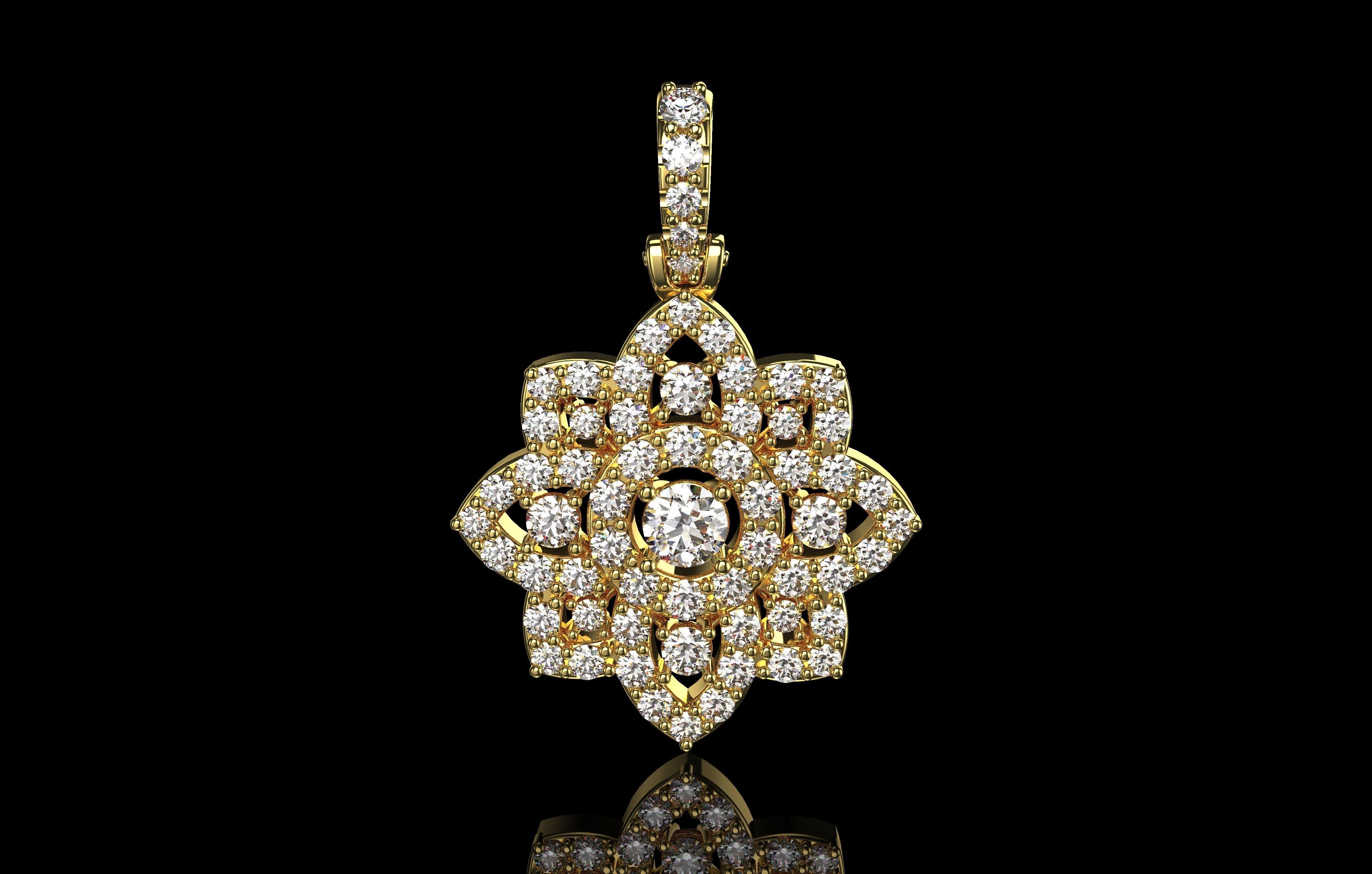 Flower Pendant  3D print model_5