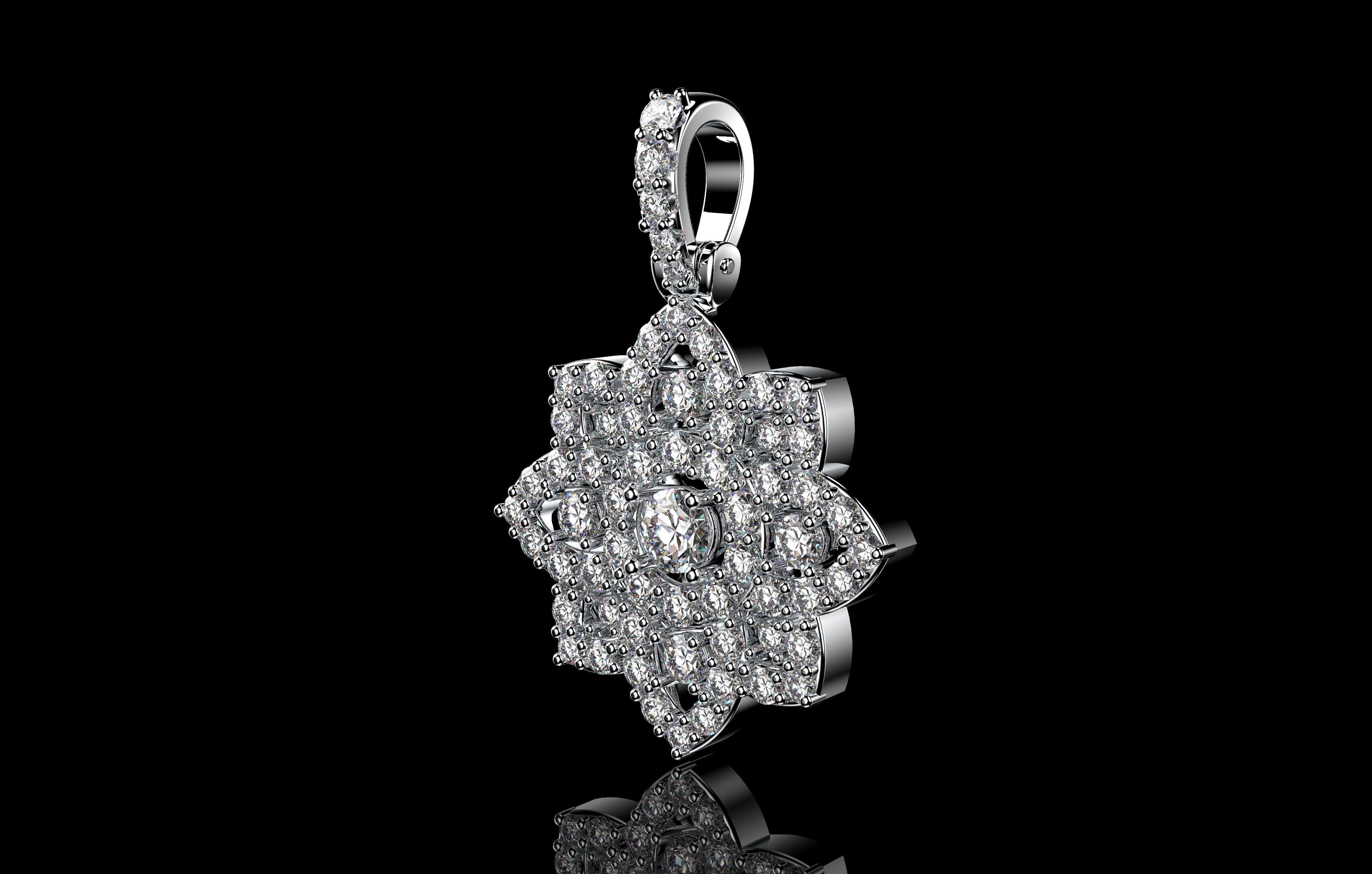 Flower Pendant  3D print model_3