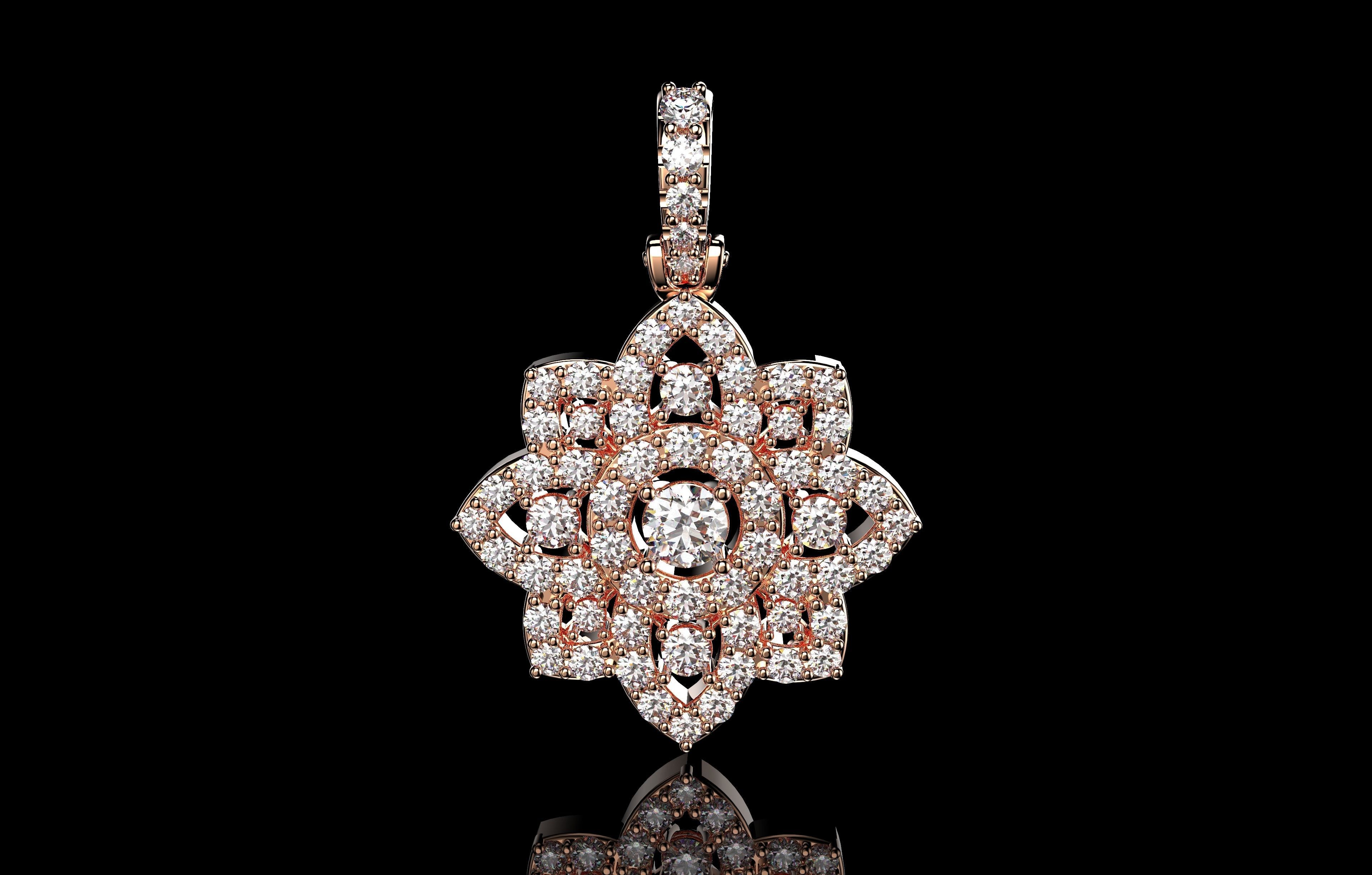 Flower Pendant  3D print model_10