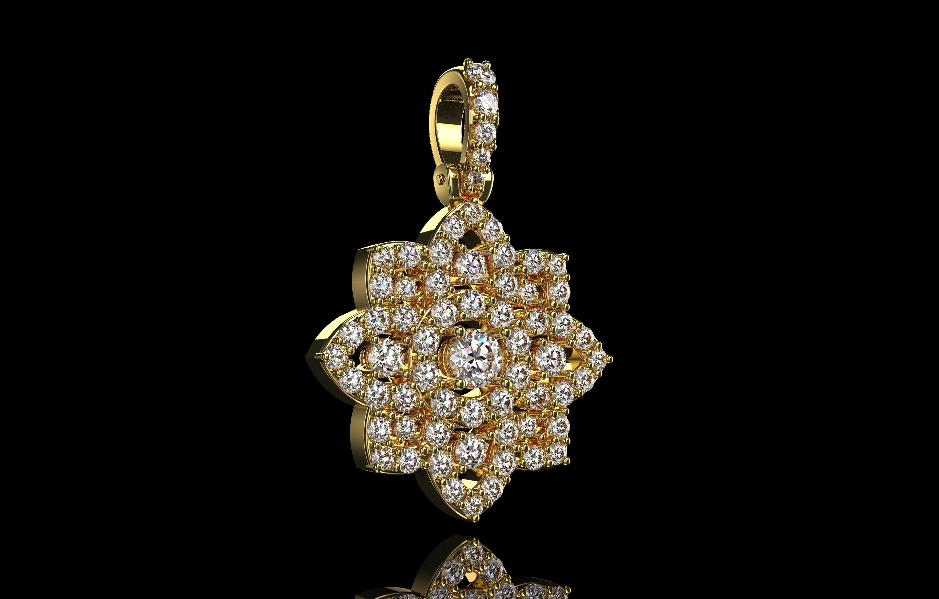 Flower Pendant  3D print model_8