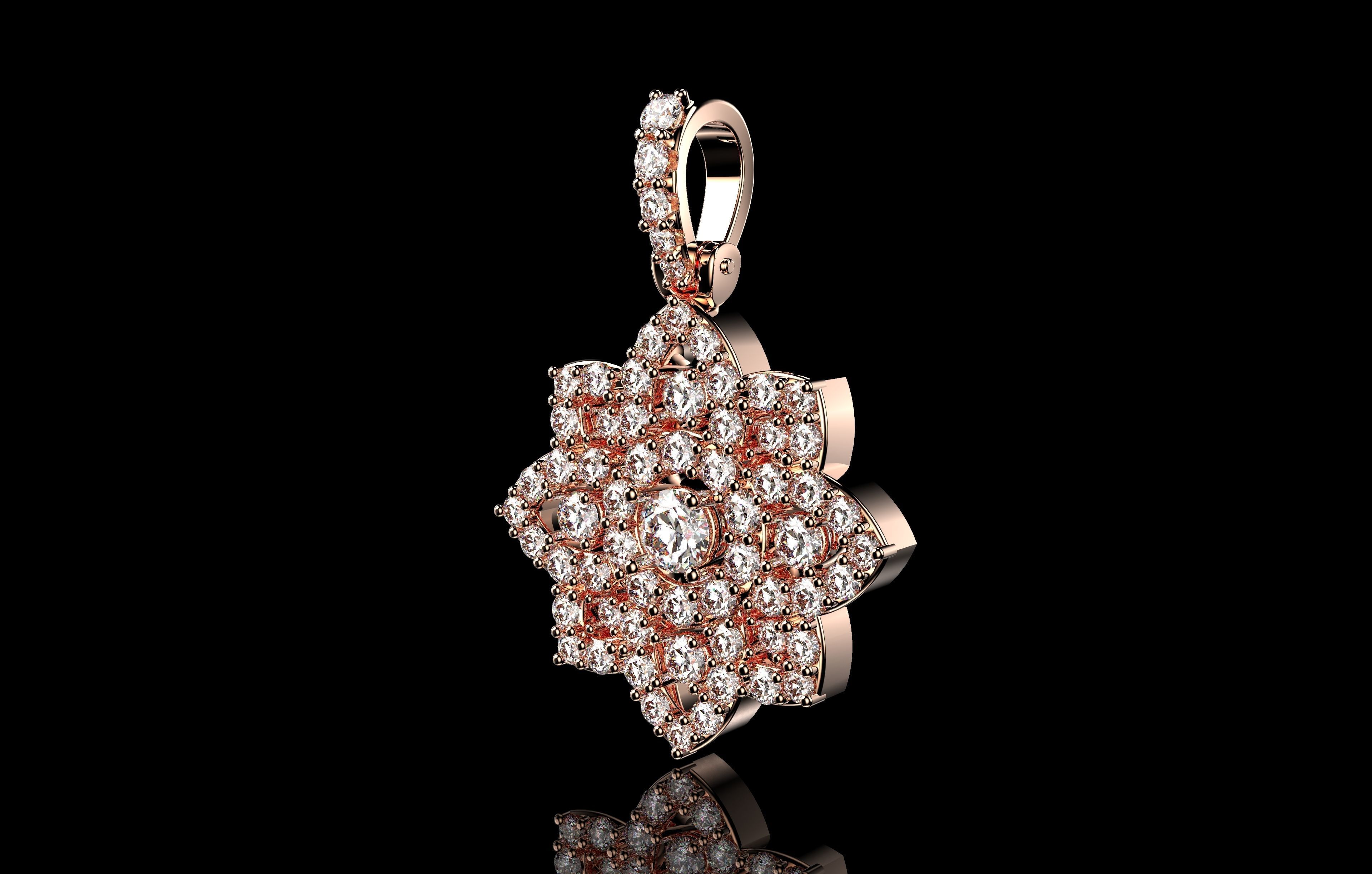 Flower Pendant  3D print model_12