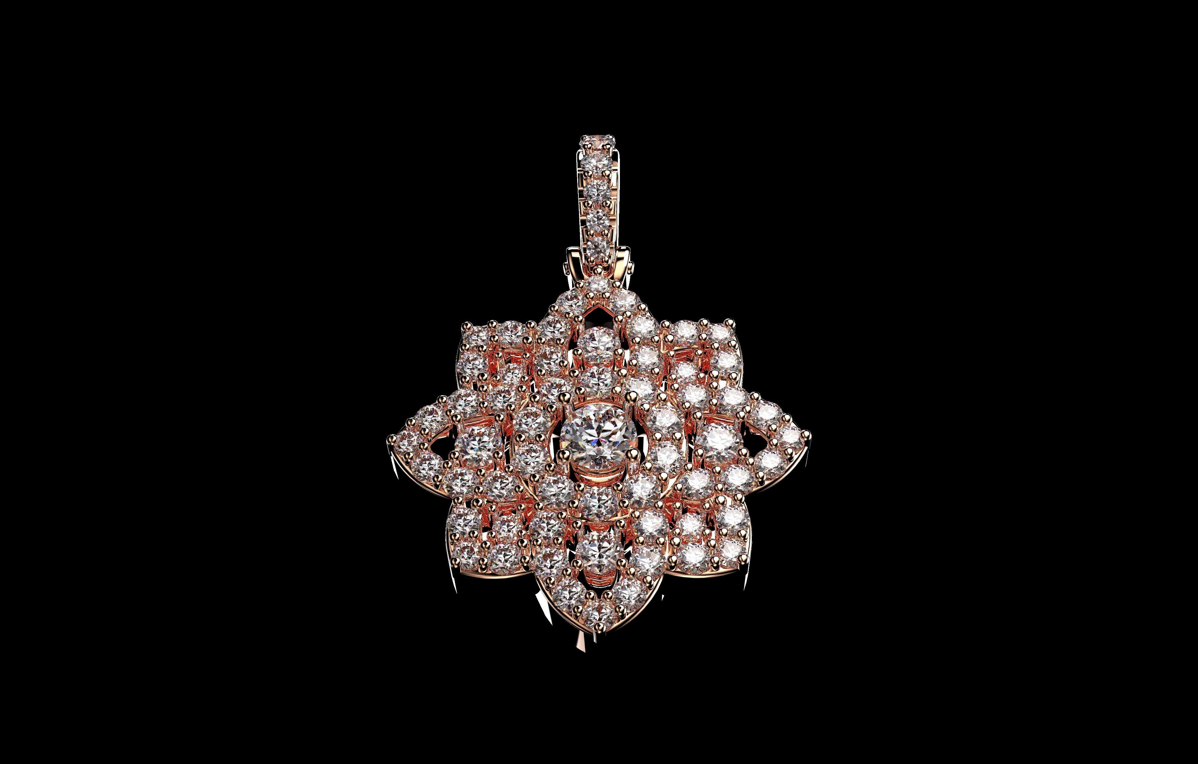 Flower Pendant  3D print model_14