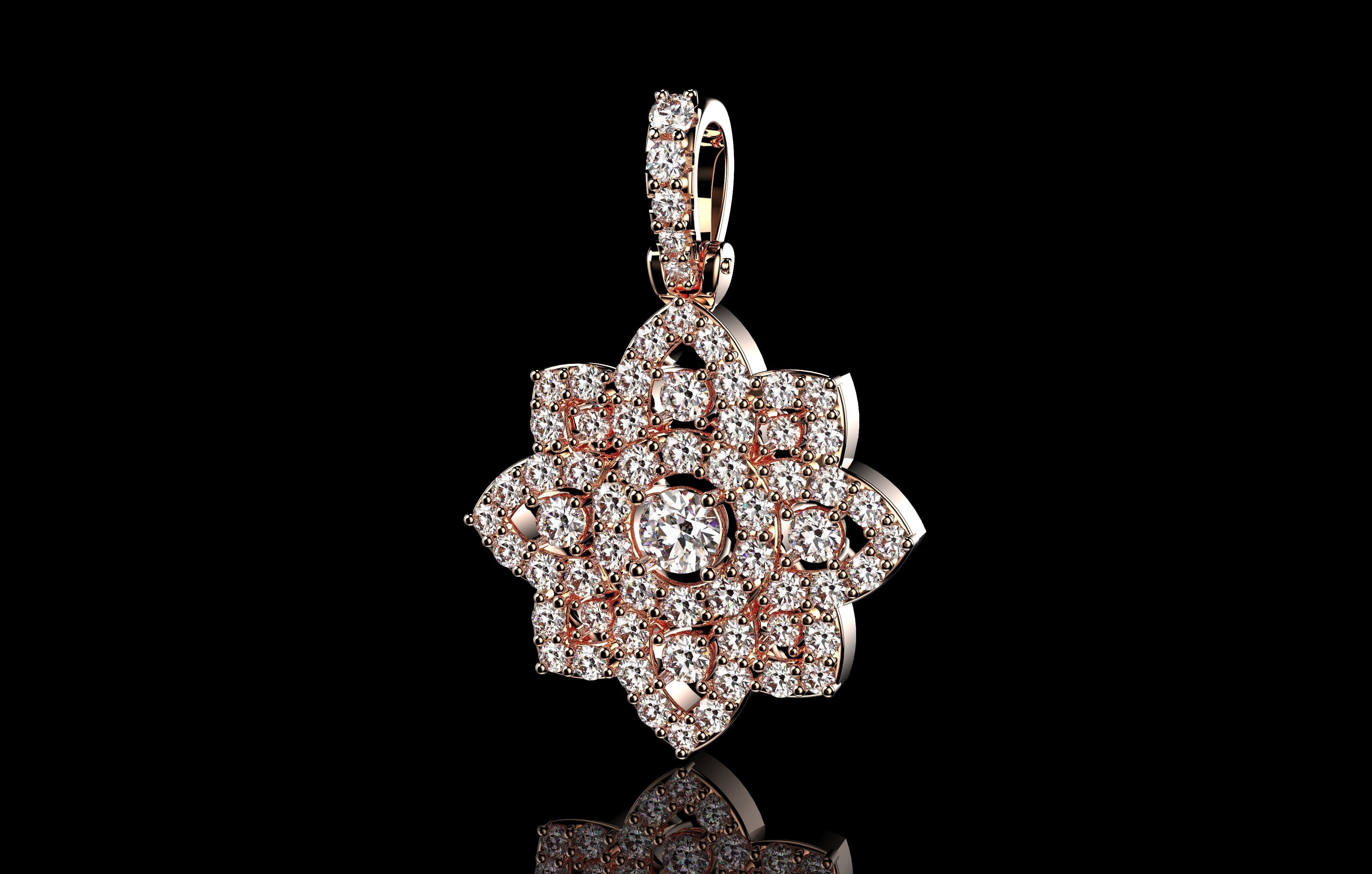 Flower Pendant  3D print model_11