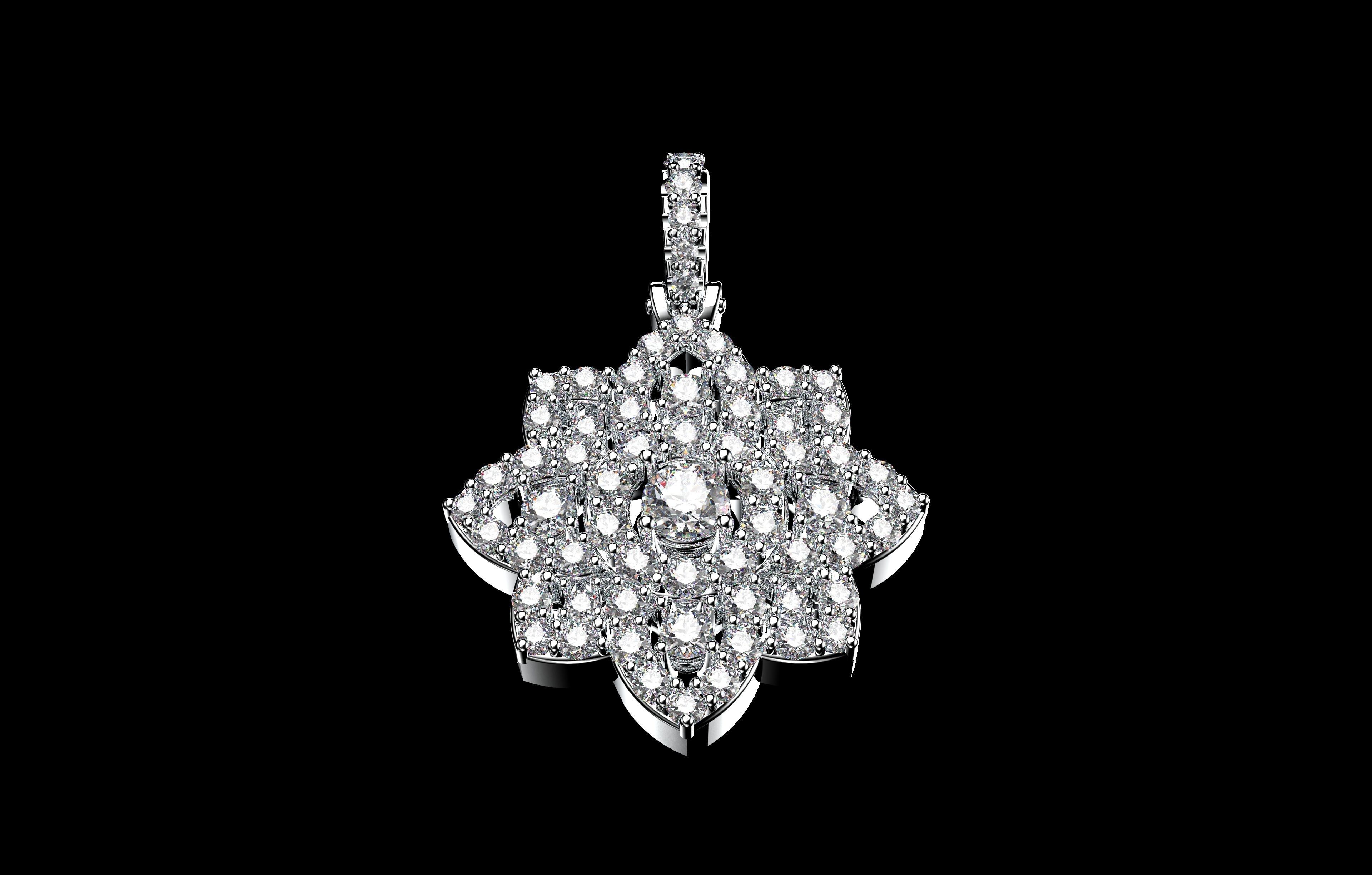 Flower Pendant  3D print model_4