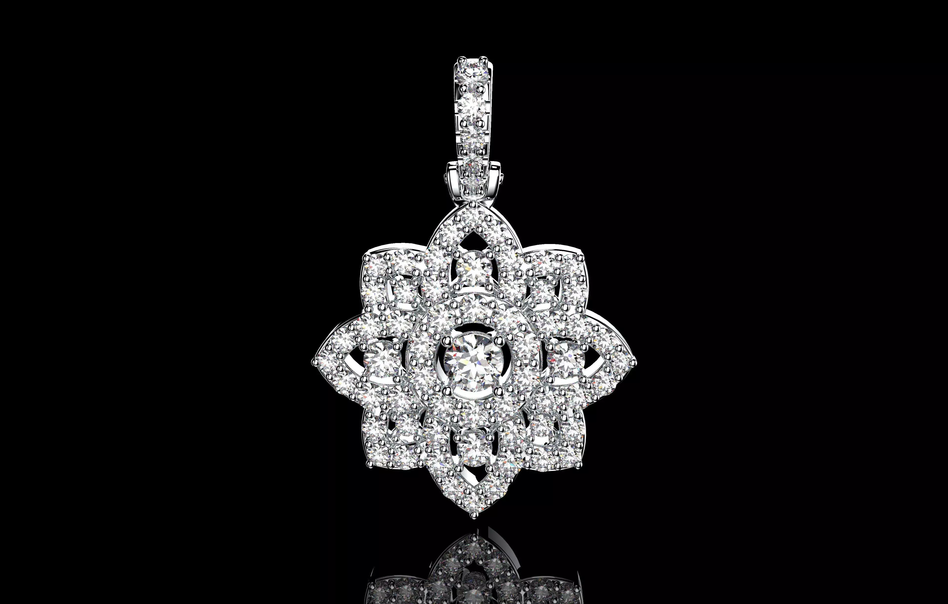 Flower Pendant  3D print model_0