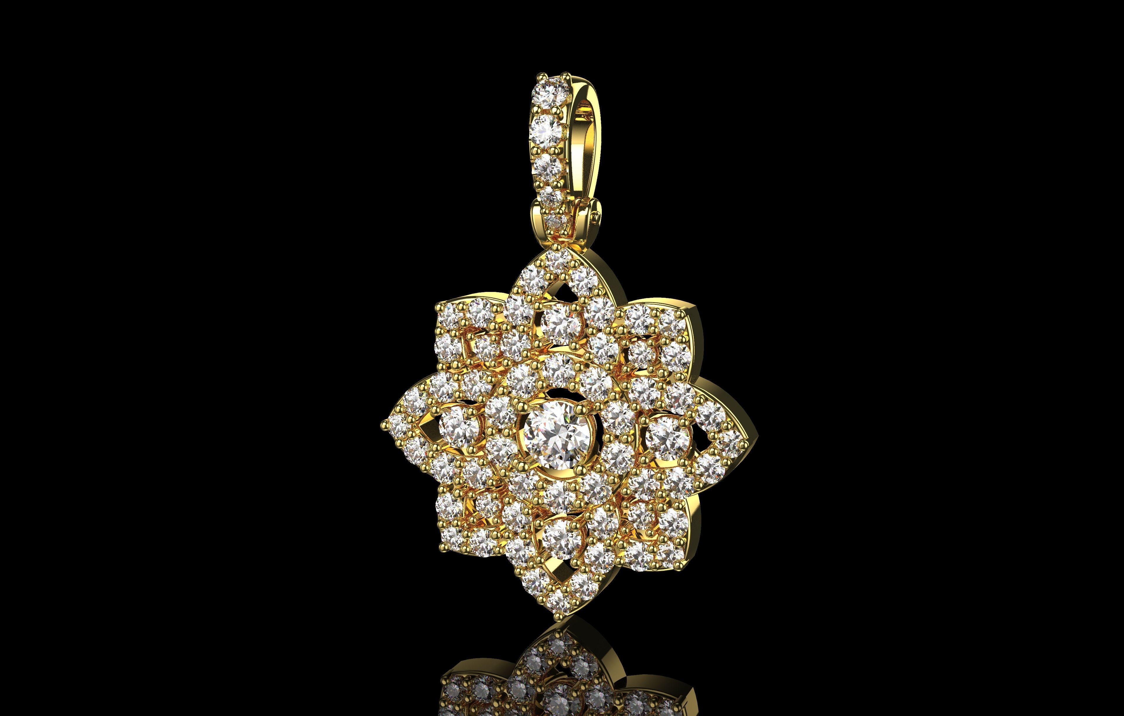 Flower Pendant  3D print model_7