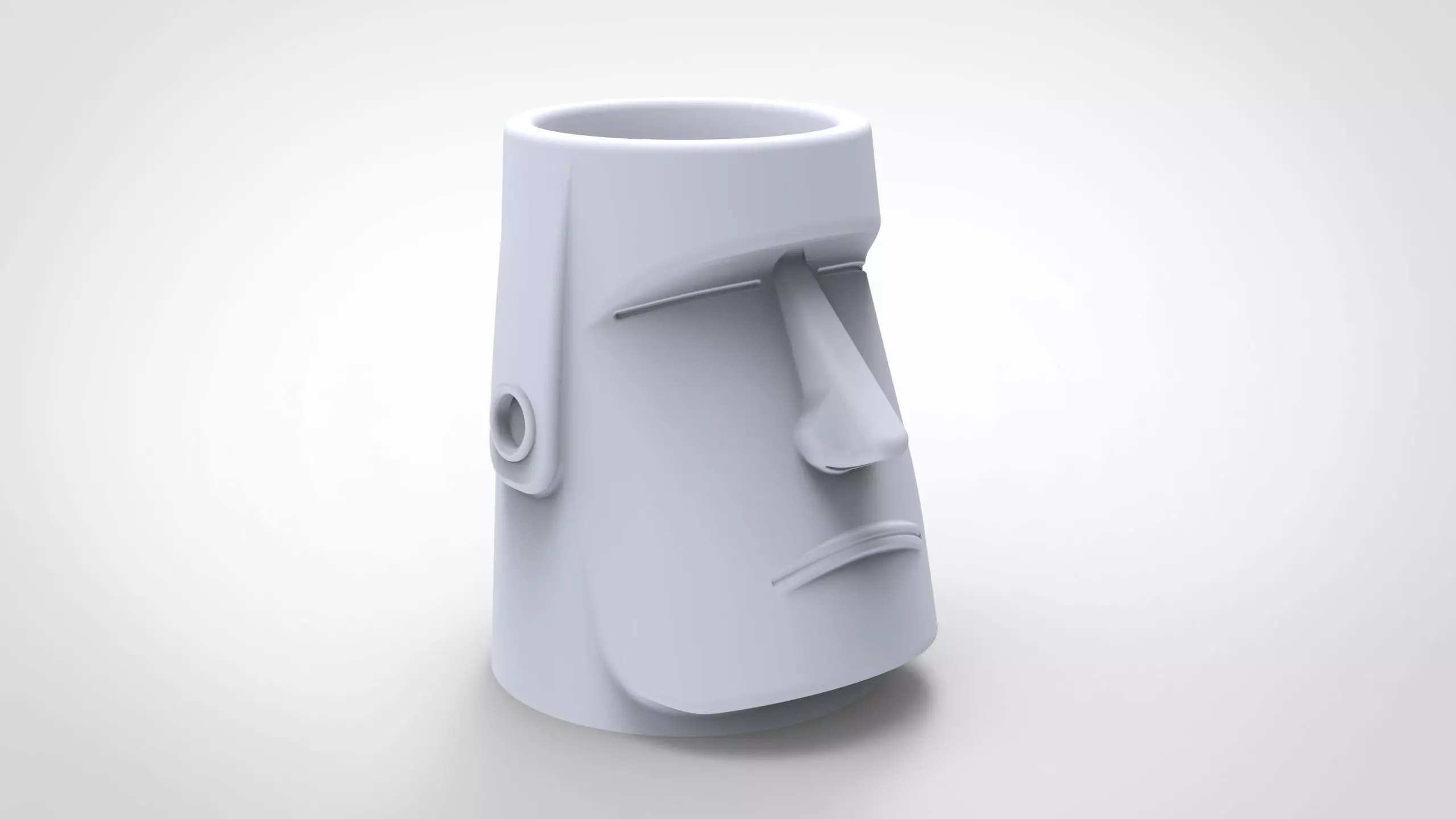 Moai pattern Vase 3D print model_0
