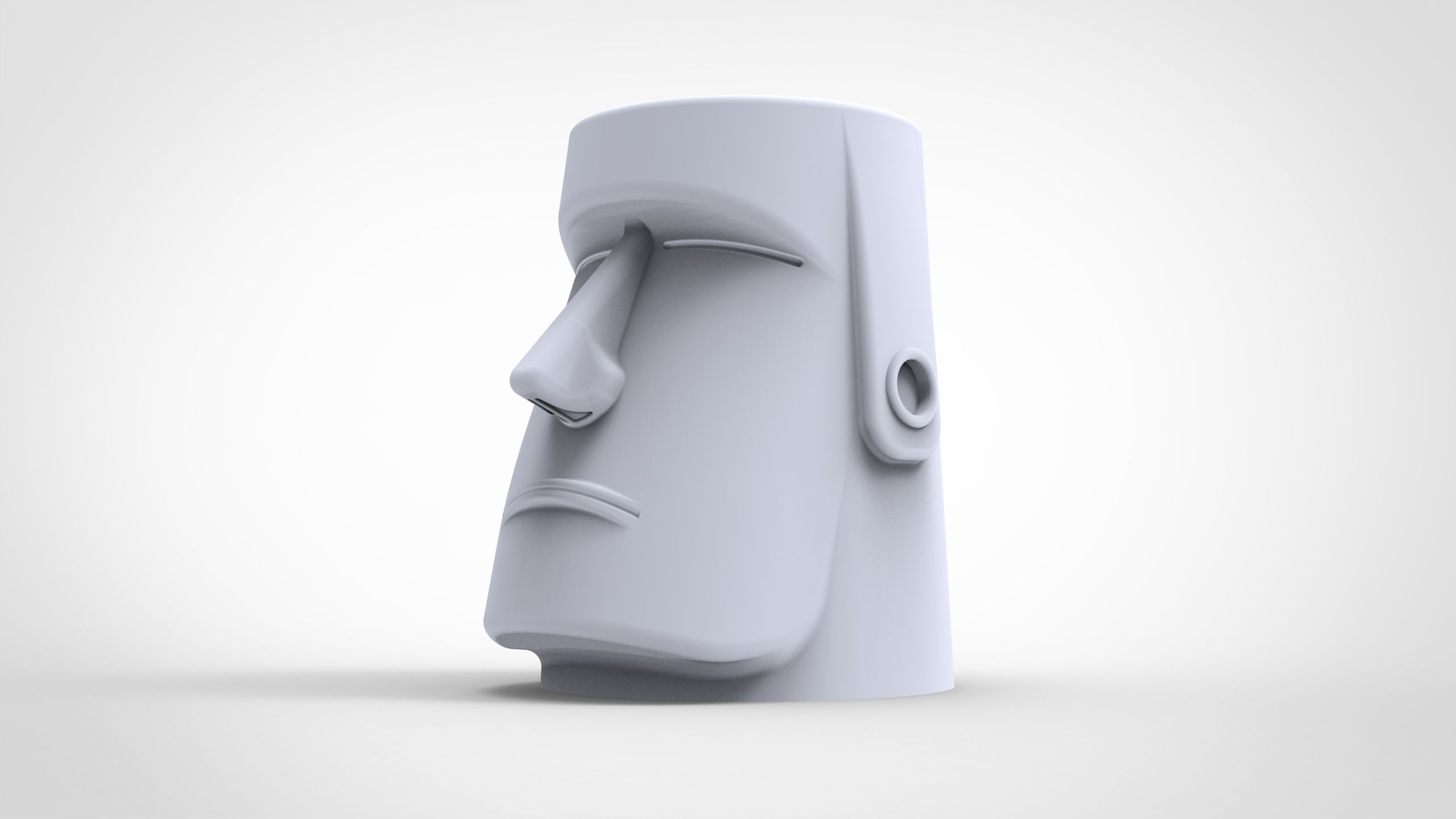 Moai pattern Vase 3D print model_1