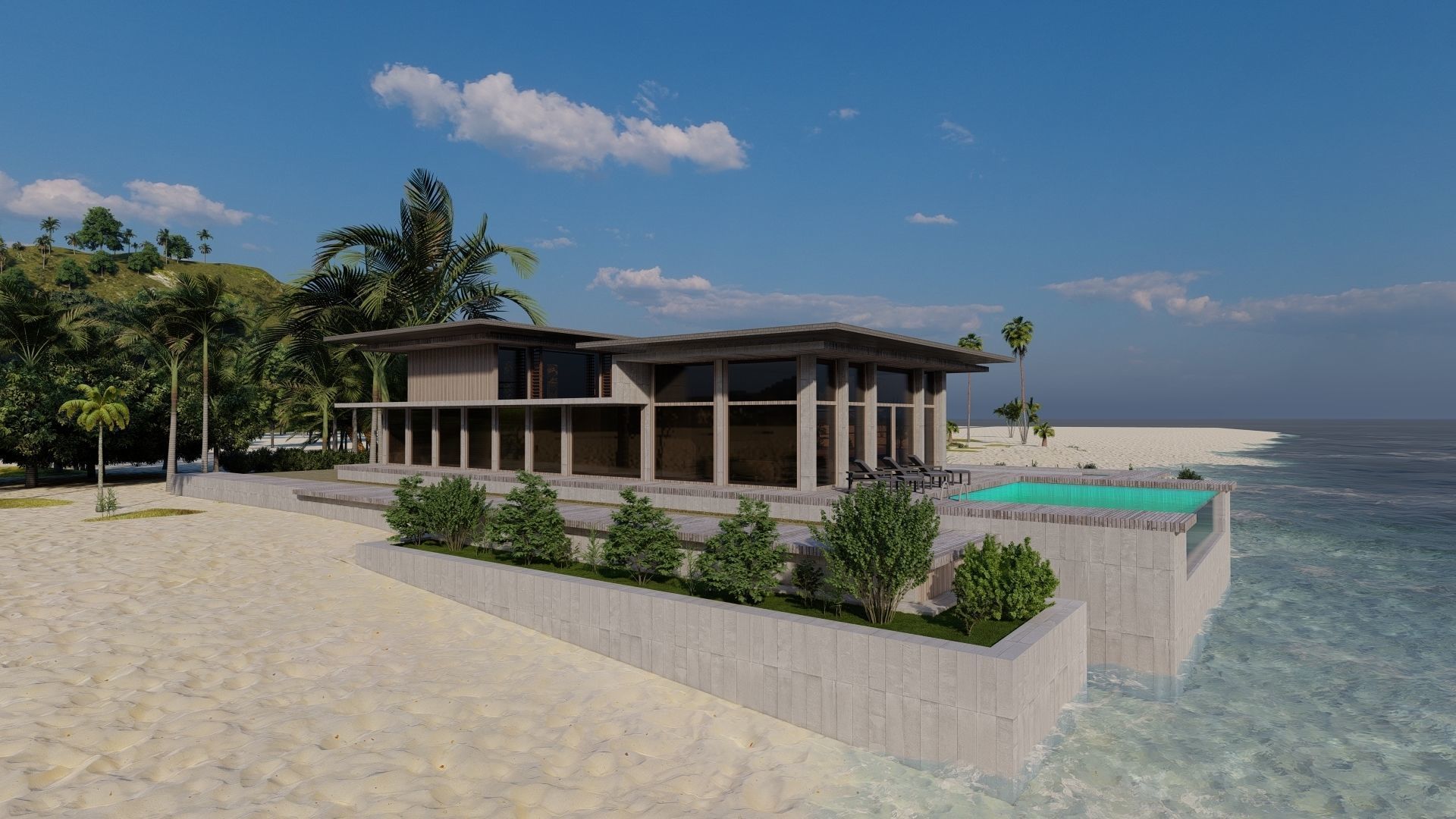 Casa Scene-villa-modern house 3D model_18