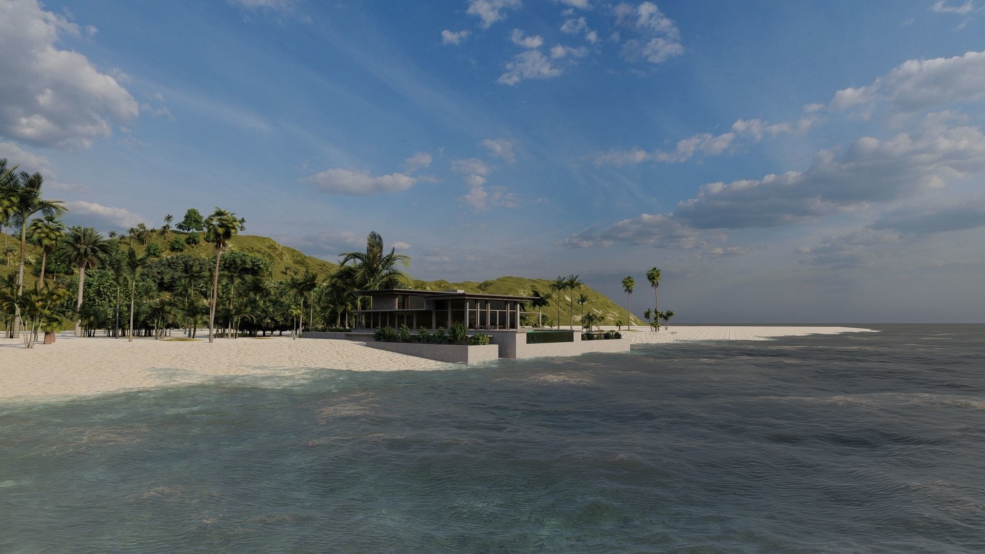 Casa Scene-villa-modern house 3D model_19