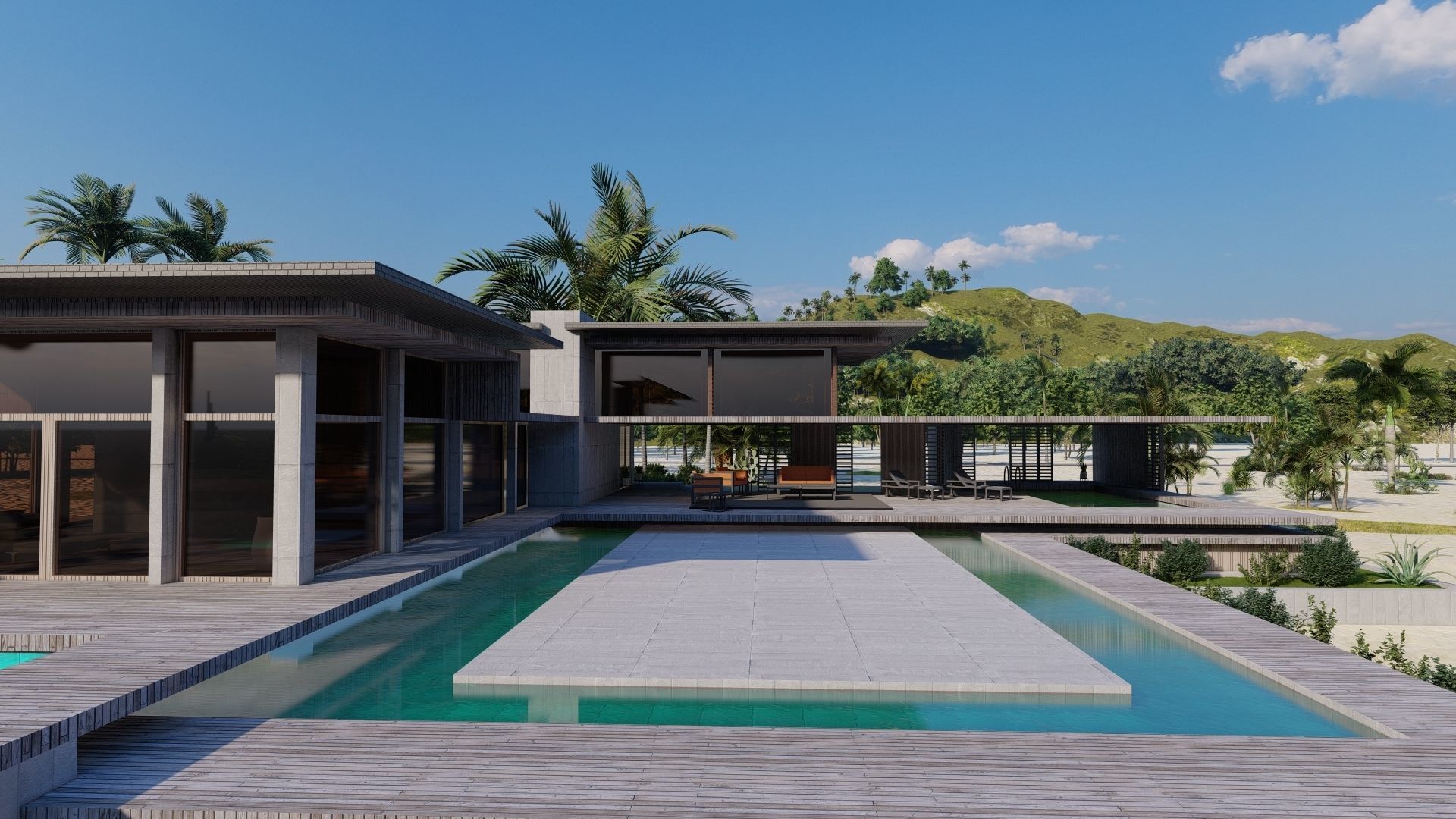 Casa Scene-villa-modern house 3D model_3