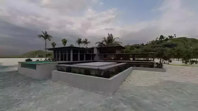 Casa Scene-villa-modern house 3D model