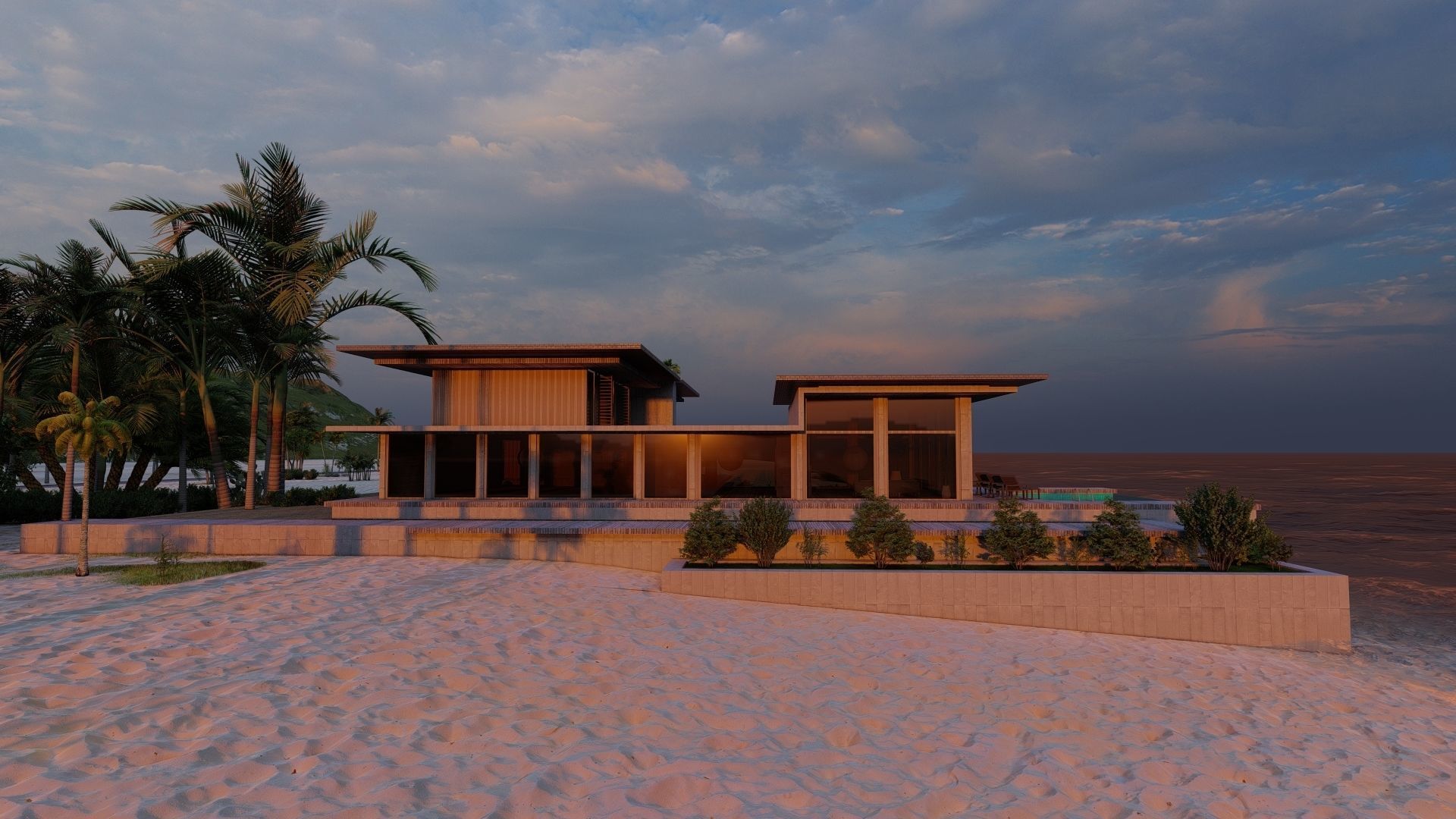 Casa Scene-villa-modern house 3D model_17