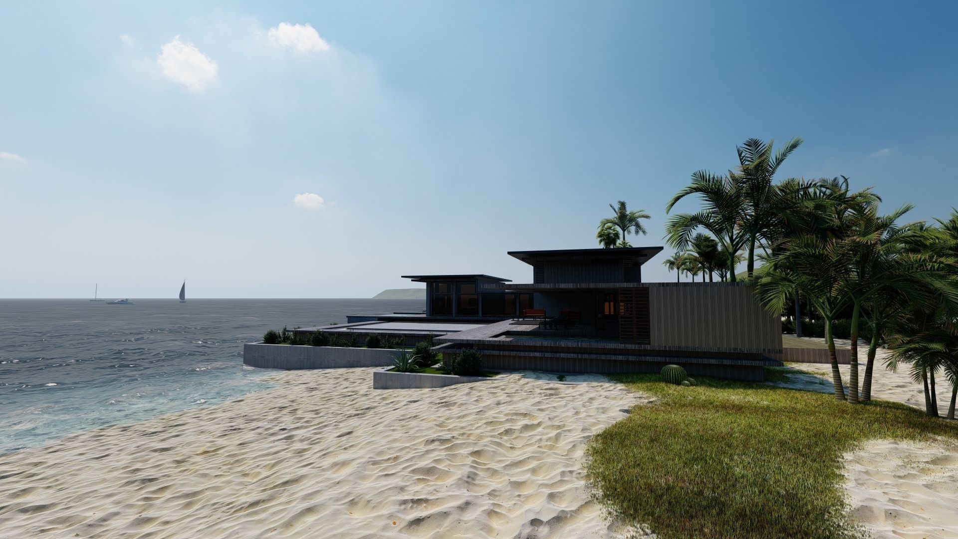 Casa Scene-villa-modern house 3D model_12