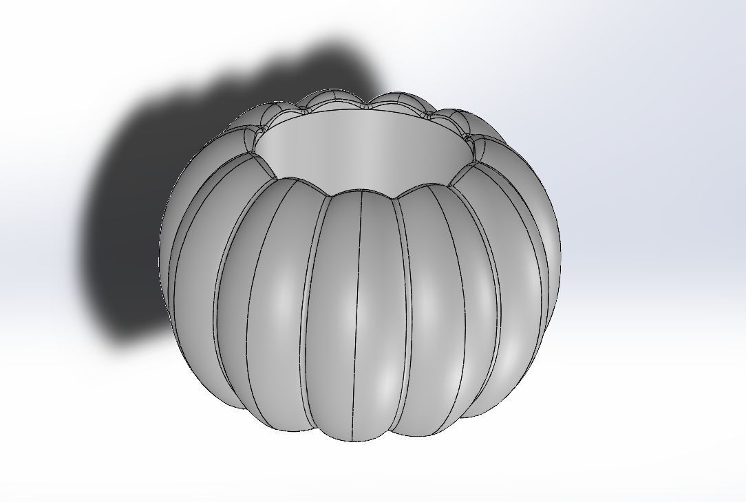 pumpkin pattern vase 3D print model_2