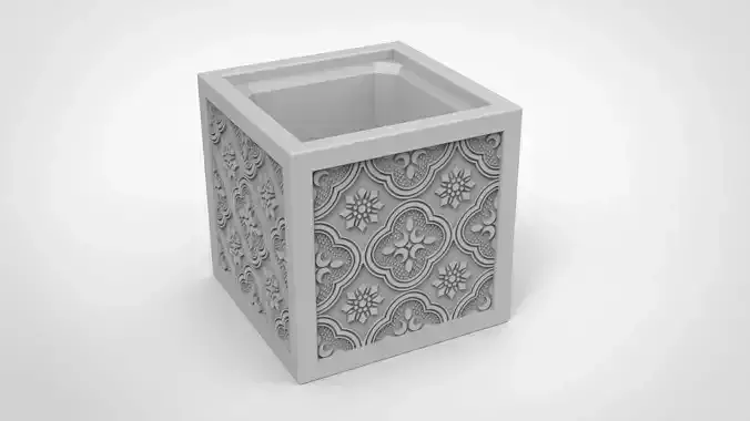 taiwan trandition tiles pattern vase 3D print model
