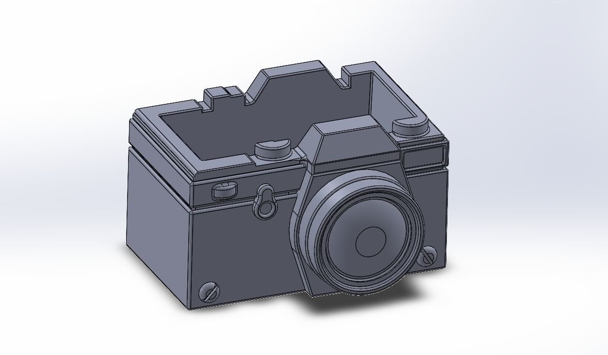 film camera pattern vase 3D print model_3