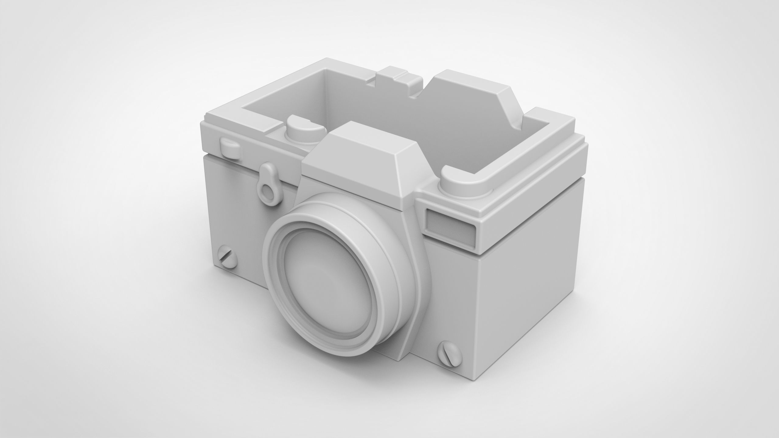 film camera pattern vase 3D print model_1