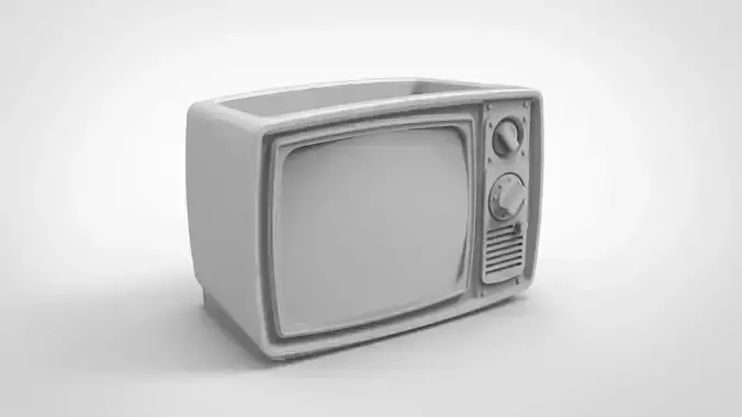 vintage television pattern vase