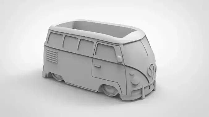 Retro van pattern vase