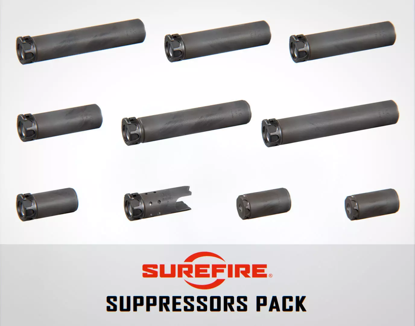 SureFire Suppressors Pack 3D Model Collection_0