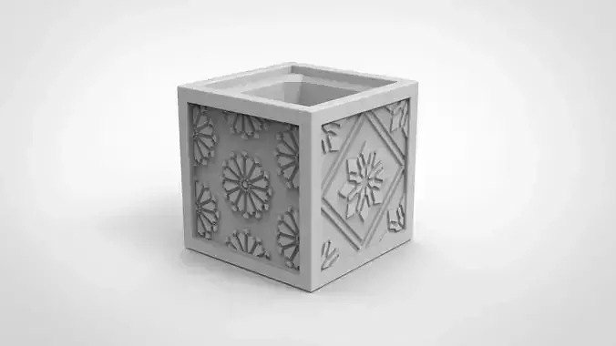 Japanese retro tiles pattern vase