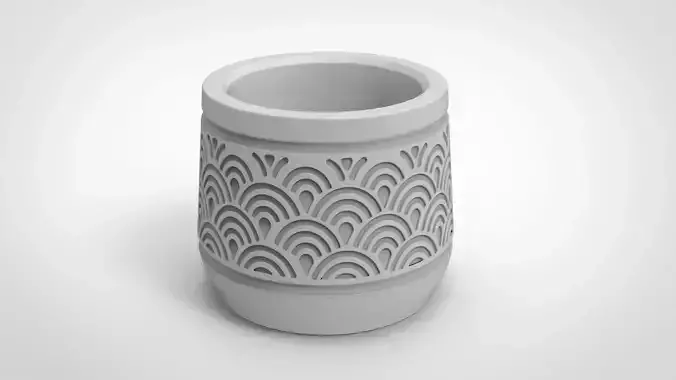 Japanese fish scale pattern vase