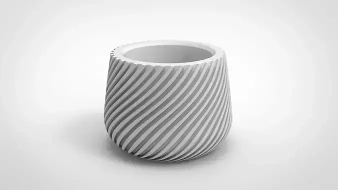 Curved thread shape vase