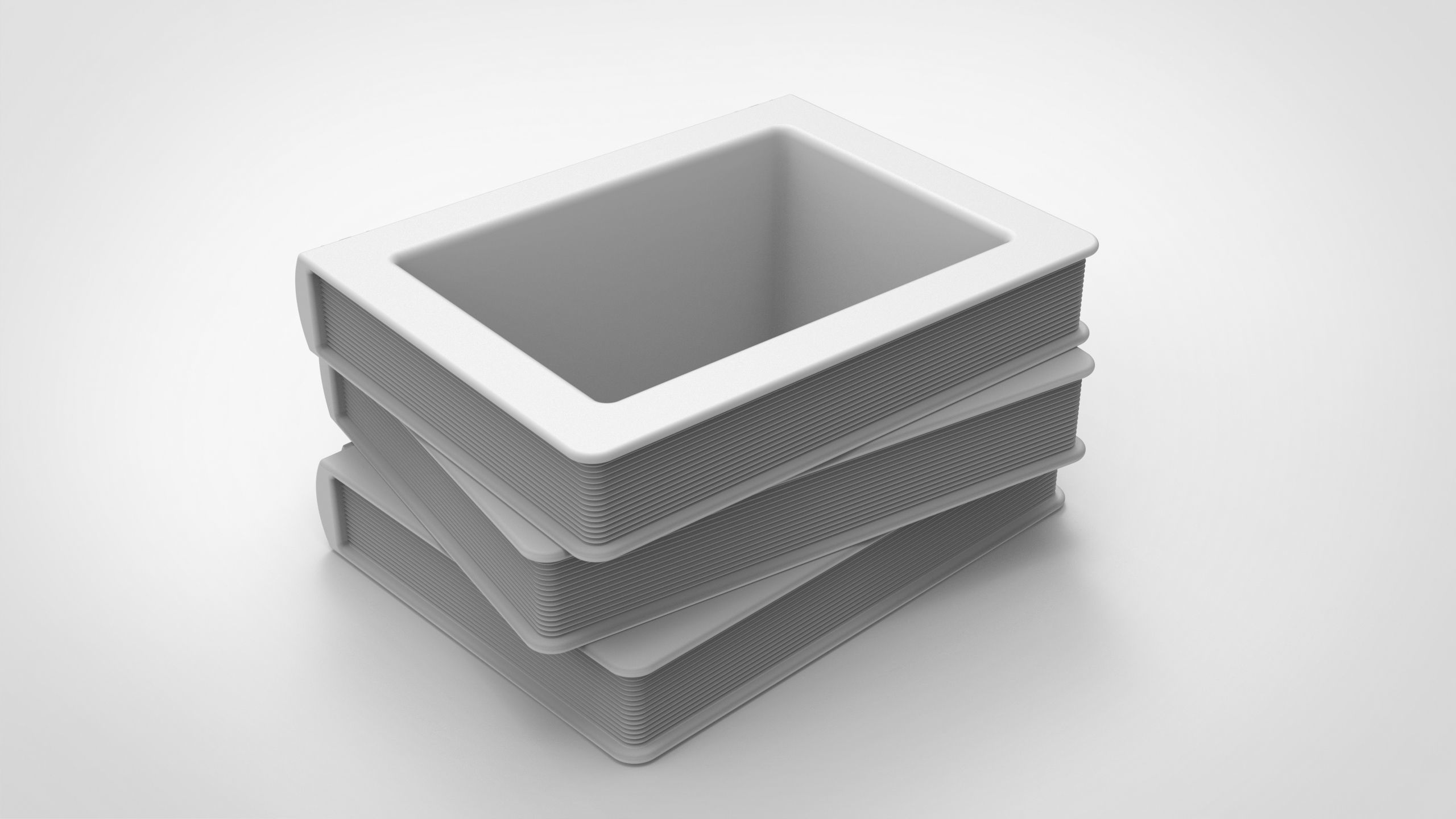 book pattern vase 3D print model_1