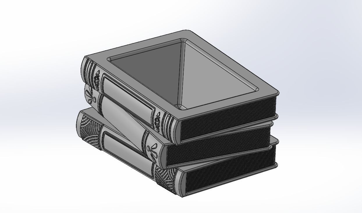 book pattern vase 3D print model_3