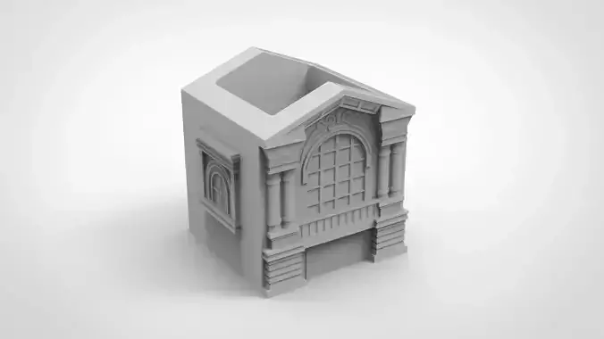 European style building city hall pattern vase